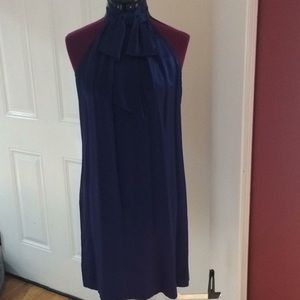 Deep royal blue satin cocktail dress NWOT